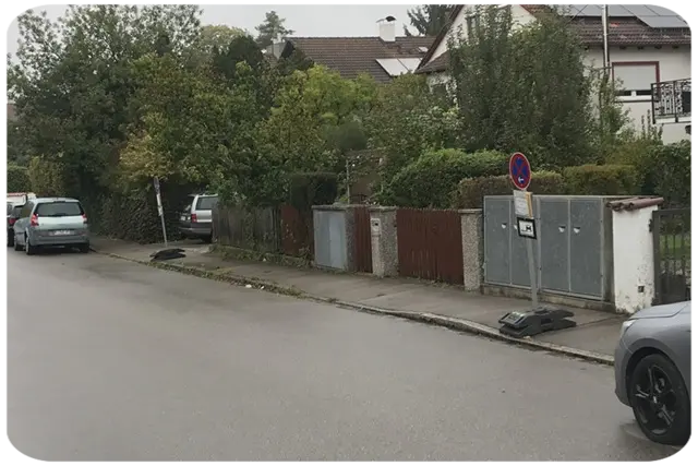 Halteverbot für eine Möbellieferung in München Fasanerie